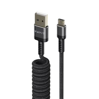 Кабель спіральний Micro USB HAVIT HV-CB6250 2.4A 1.5м