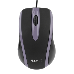 Дротова миша HAVIT HV-MS753 USB Black/Purple (1000 DPI, 3 кл)