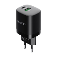 Зарядний пристрій HAVIT HV-UC30 30W USB+USB-C Black