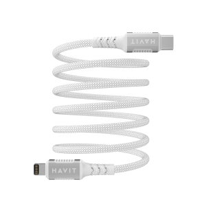 Кабель USB-C - Lightning HAVIT CB6298 PD30W 1м ( магнітний) White