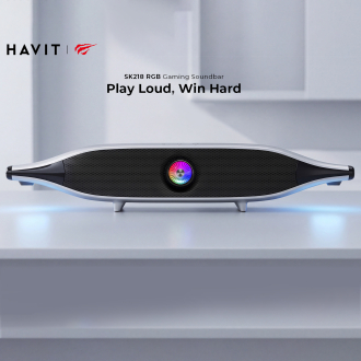 Ігрова колонка SOUNDBAR HAVIT SK218 20W USB+BT RGB White+Black