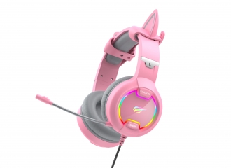 Ігрові навушники з мікрофоном HAVIT HV-H2233d Cat Pink