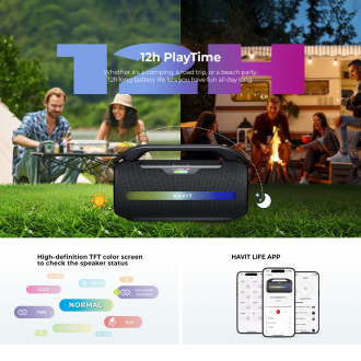 Портативна колонка HAVIT SK920BT IPX6 60W RGB Black
