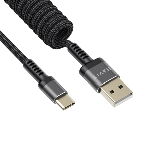 Кабель спіральний USB Type-C HAVIT HV-CB6252 2.4A 1.5м