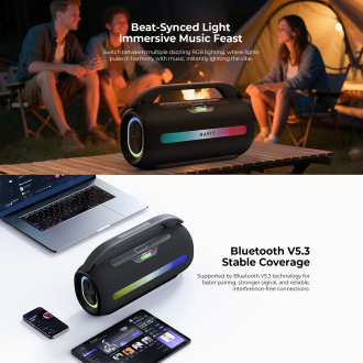 Портативна колонка HAVIT SK920BT IPX6 60W RGB Black