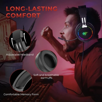 Ігрові навушники з мікрофоном HAVIT HV-H2010d RGB Black