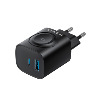 Зарядний пристрій HAVIT HV-UC132 22W USB-A+USB-C+Watch Charger Black