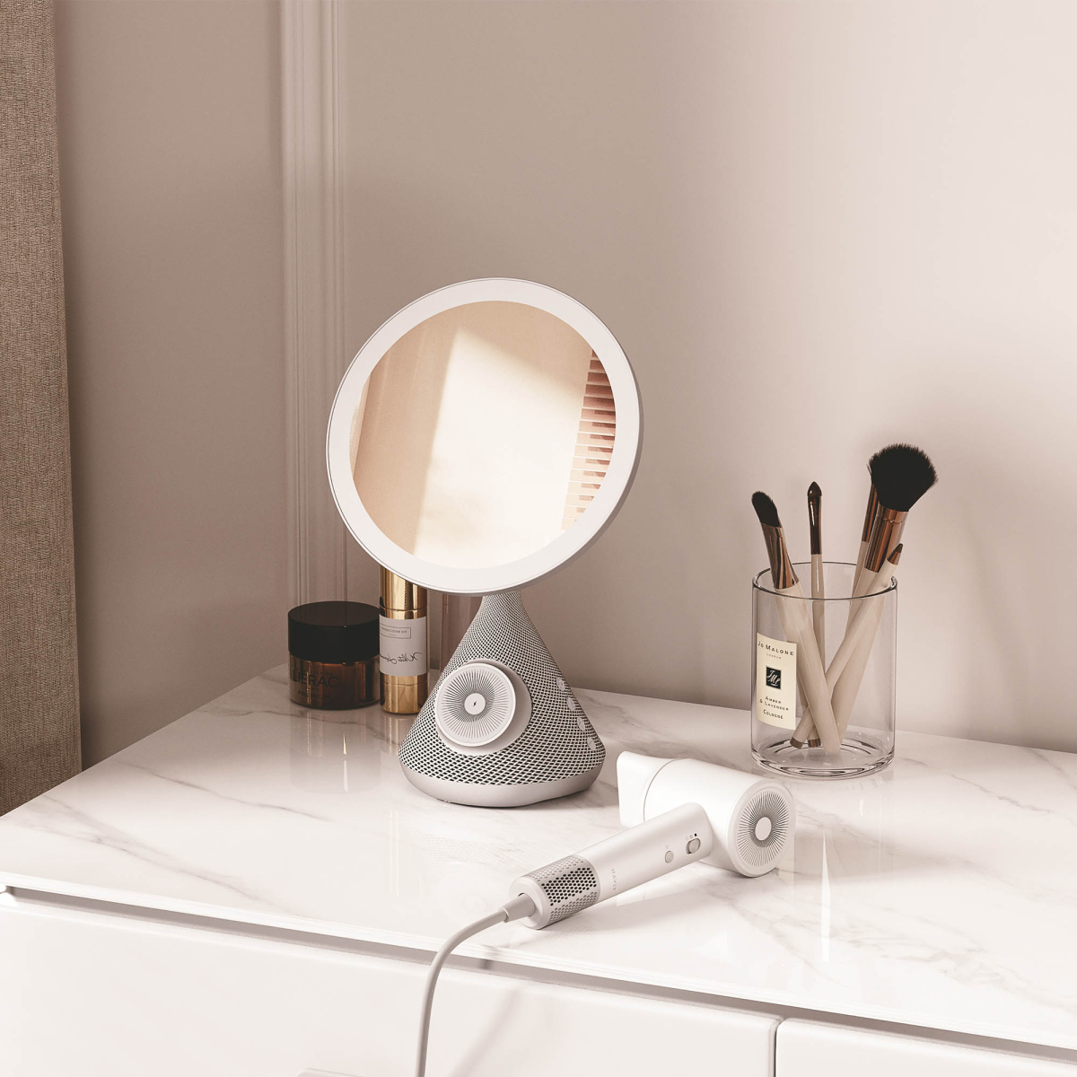 Набір 5в1 HAVIT HDK88 "Beauty Set" Дзеркало + Фен + Зарядка + Динамік