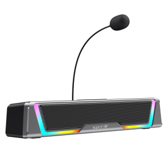 Ігрова колонка SOUNDBAR HAVIT SK221 6W USB+BT RGB Black+Gray