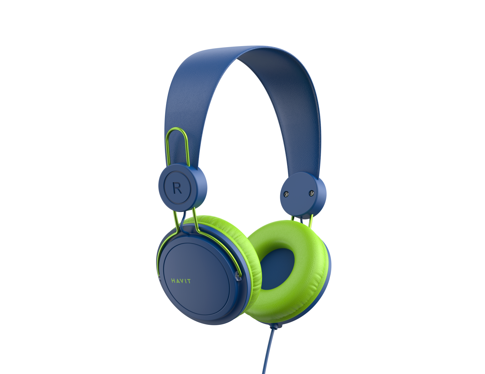 Навушники дротові накладні HAVIT HV-H2198D Blue/Green з мікрофоном