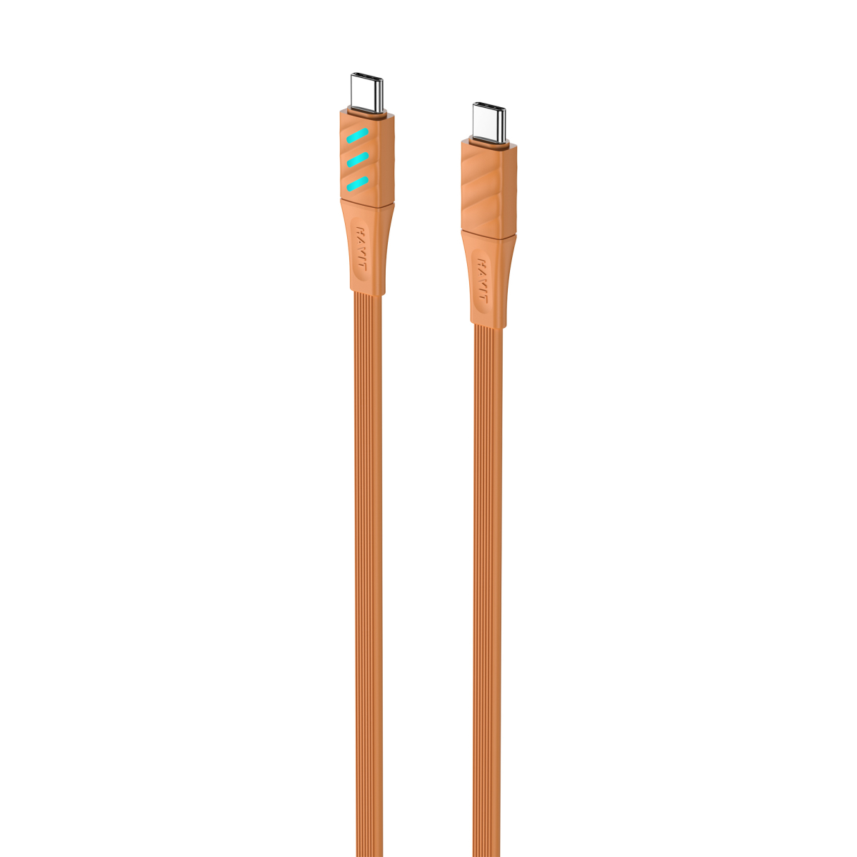 Кабель USB-C to USB-C HAVIT HV-CB6254 PD60W 3A 1м з LED індикатором Orange