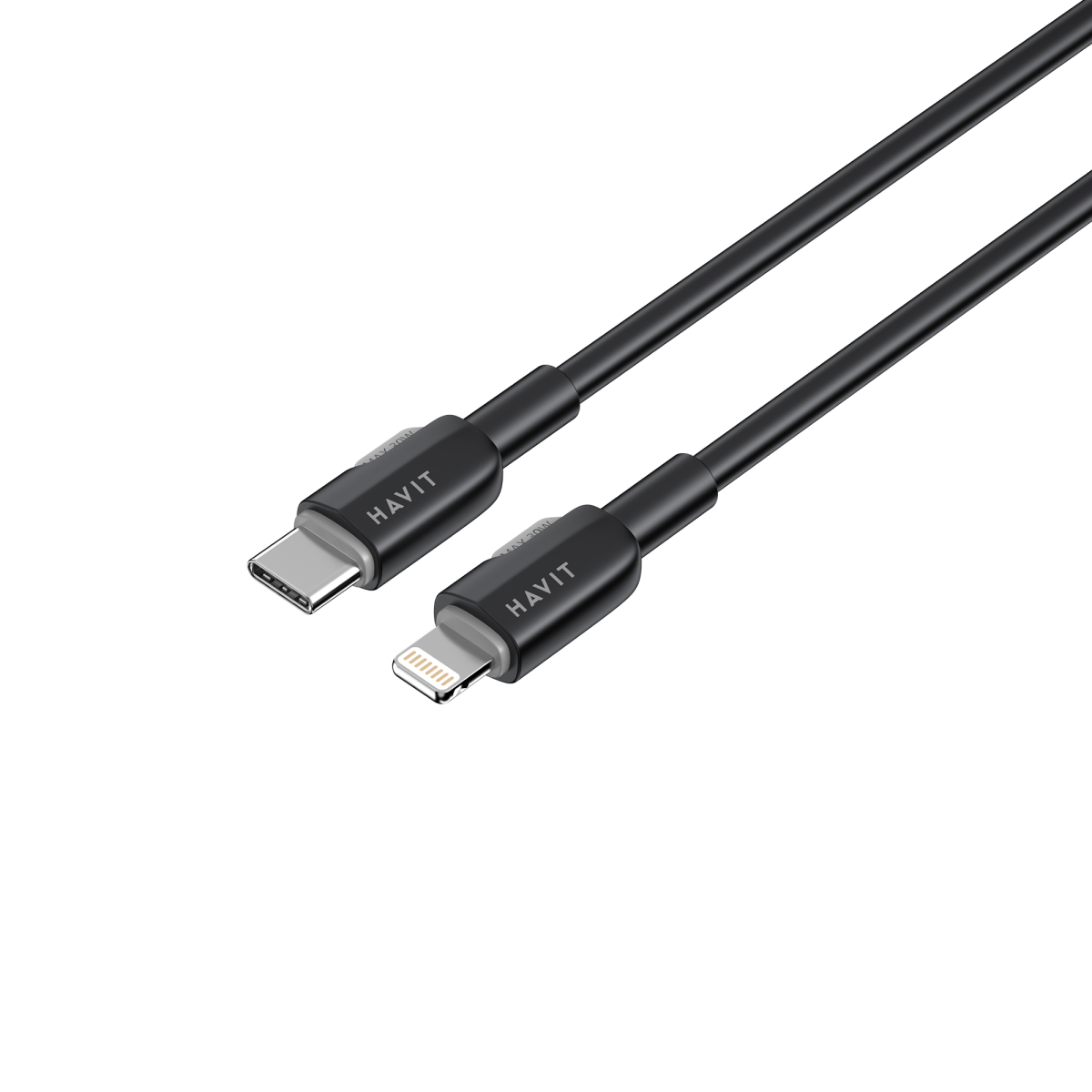 Кабель USB-C - Lightning HAVIT CB309C PD30W 1м Black