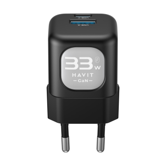 Зарядний пристрій HAVIT HV-UC230 GaN 33W USB-A+USB-C Black