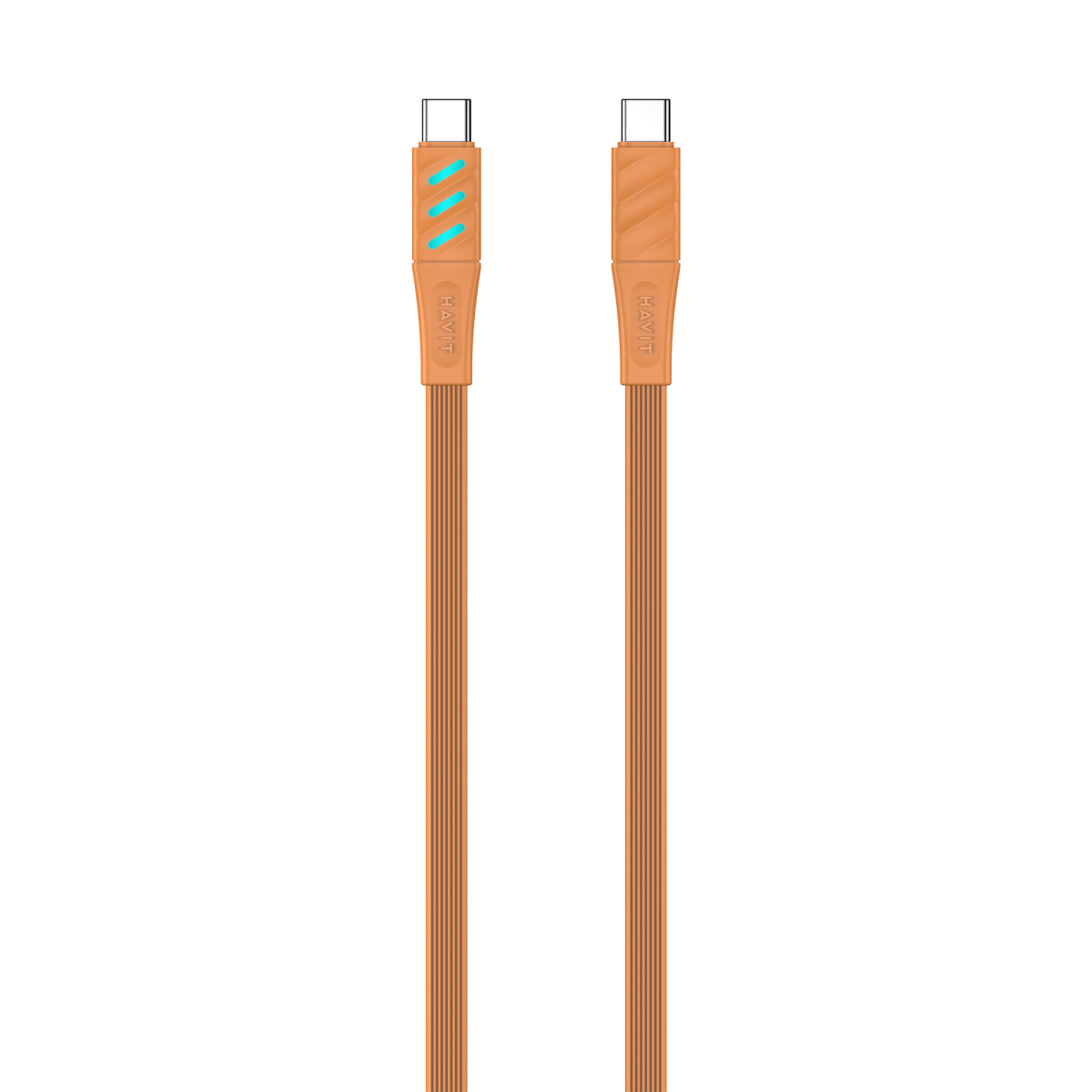 Кабель USB-C to USB-C HAVIT HV-CB6254 PD60W 3A 1м з LED індикатором Orange
