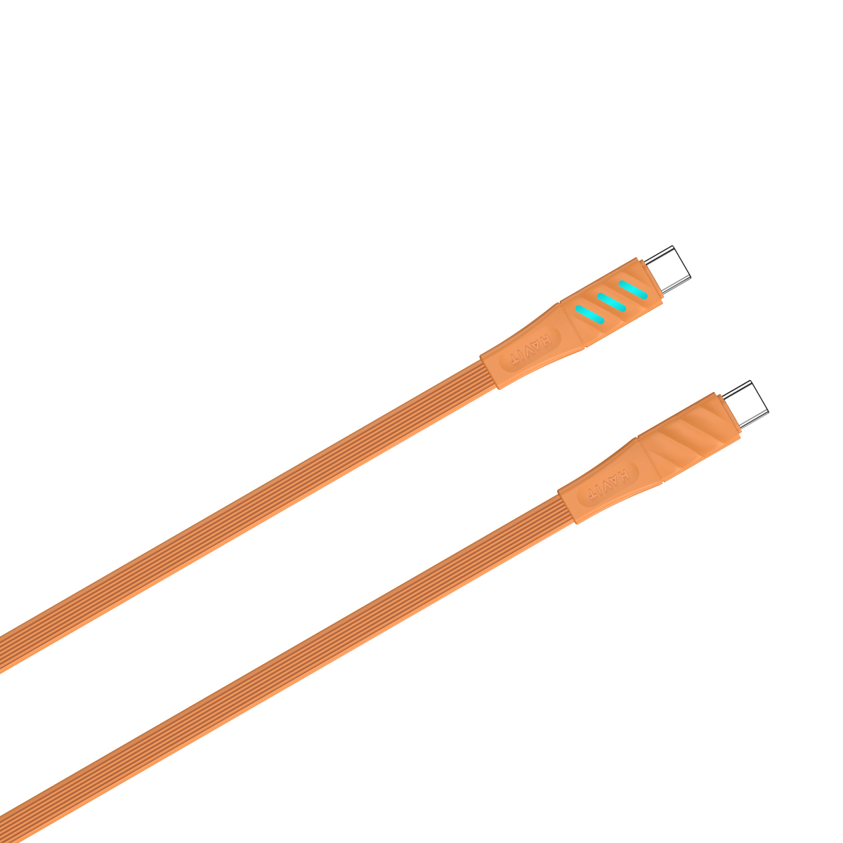 Кабель USB-C to USB-C HAVIT HV-CB6254 PD60W 3A 1м з LED індикатором Orange