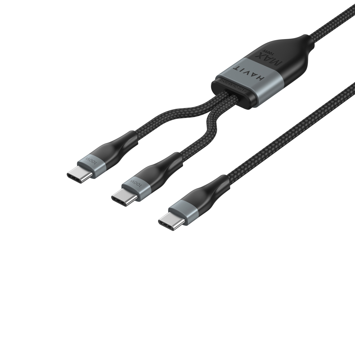 Кабель USB-C - USB-C + USB-C HAVIT HV-CB6325 PD100W 5A 1.2м