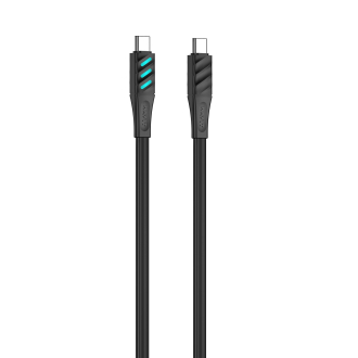 Кабель USB-C to USB-C HAVIT HV-CB6254 PD60W 3A 1м з LED індикатором Black