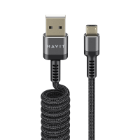 Кабель спіральний Micro USB HAVIT HV-CB6250 2.4A 1.5м
