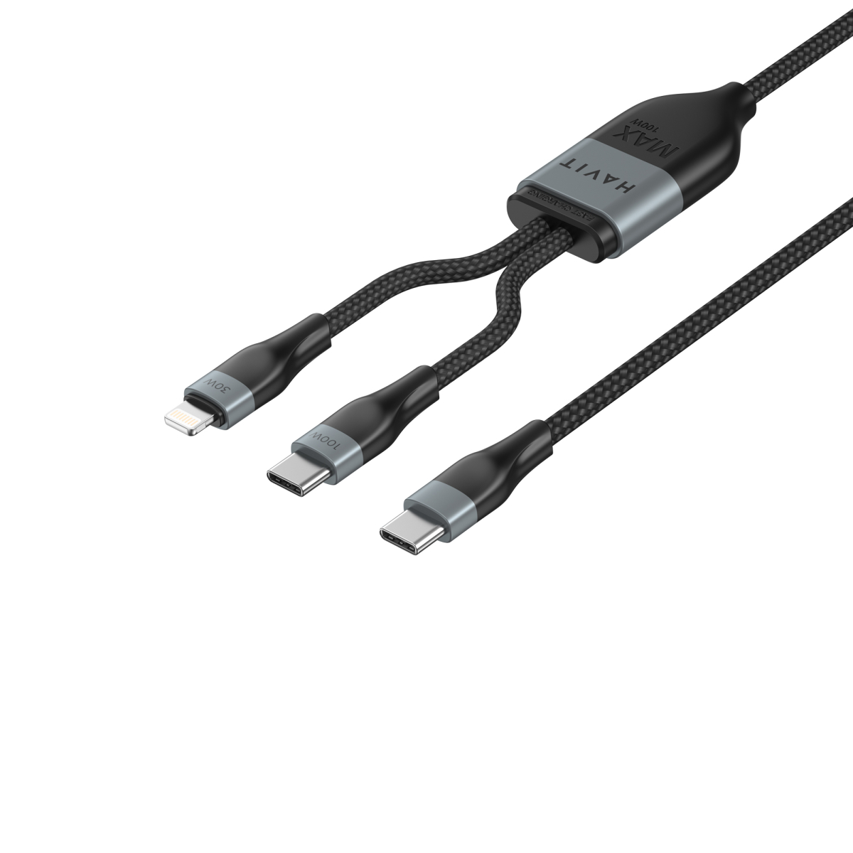 Кабель USB-C - USB-C + Lightning HAVIT HV-CB6326 PD100W 1.2м Кабель USB-C - USB-C + Lightning HAVIT HV-CB6326 PD100W 1.2м